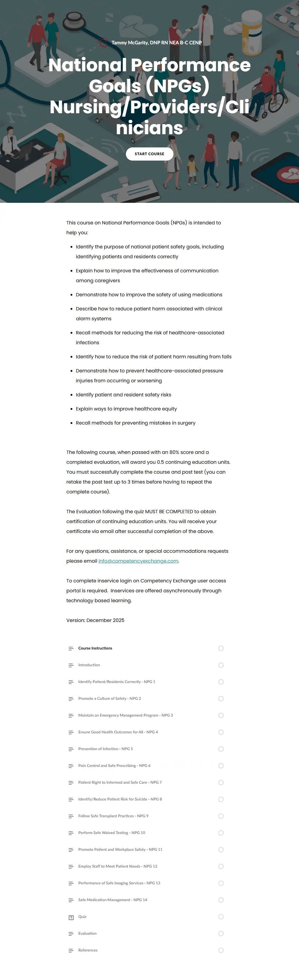 National Performance Goals (NPGs) Nursing-Provider